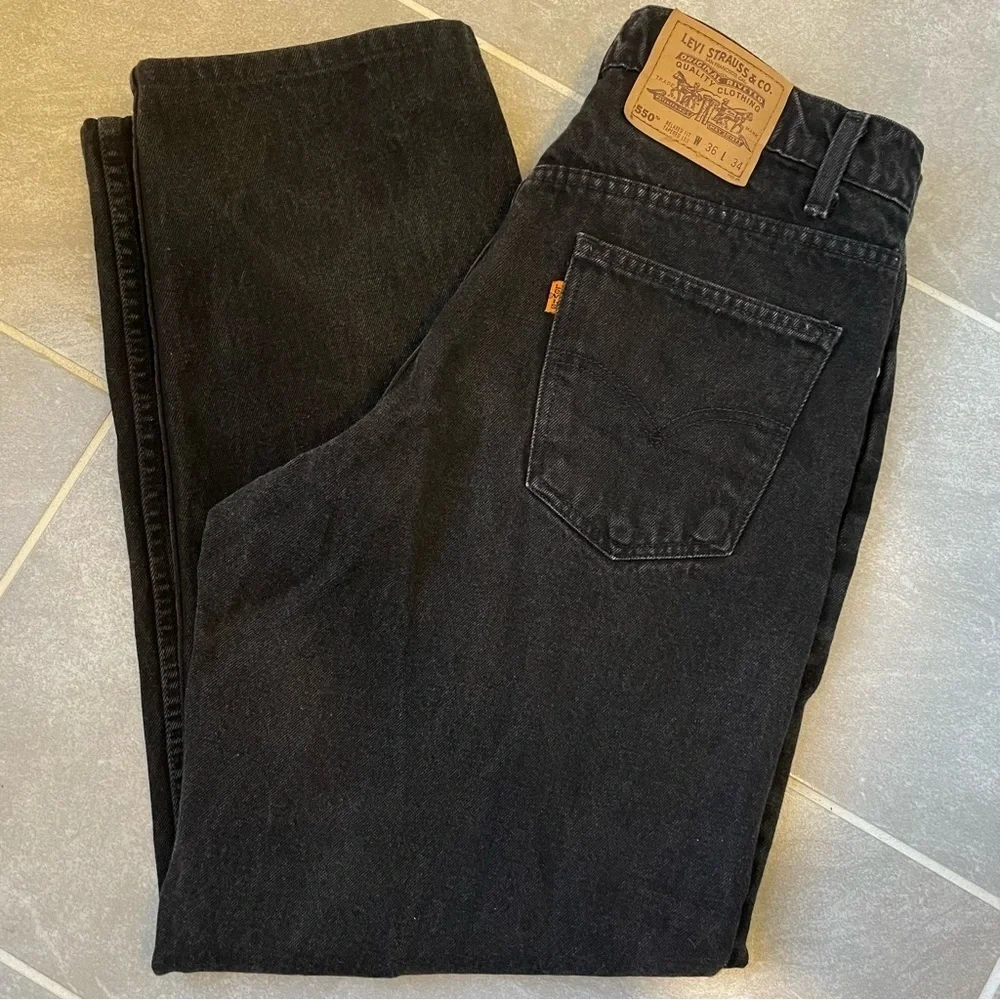 Vintage 90s Levi’s Orange Tab 550 Black Denim Jeans